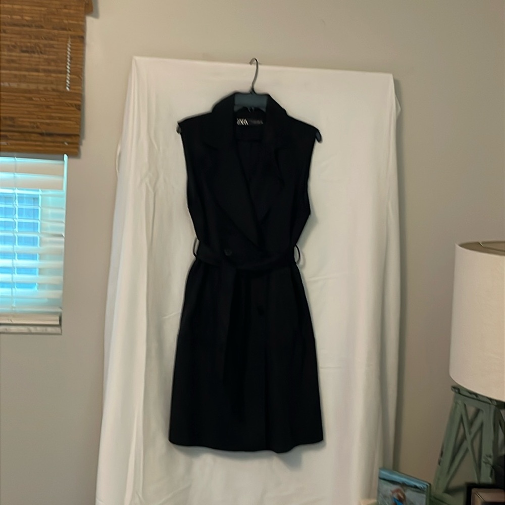 Dress/long vest ultralight suede Zara black small